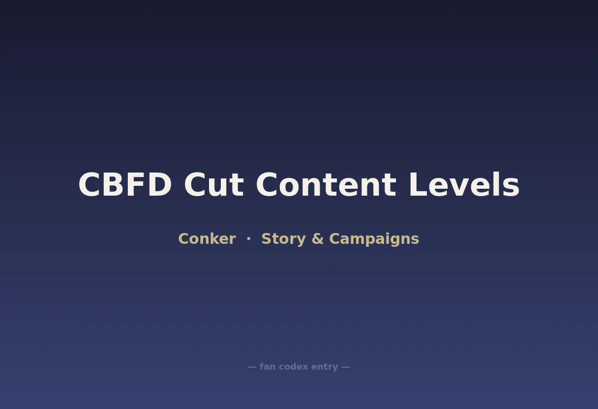 CBFD Cut Content Levels